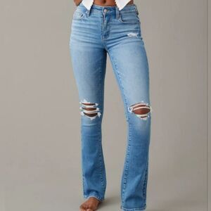 American Eagle Women's High Rise 90s BootCut  Medium Wash Jeans Eco-Friendly EUC